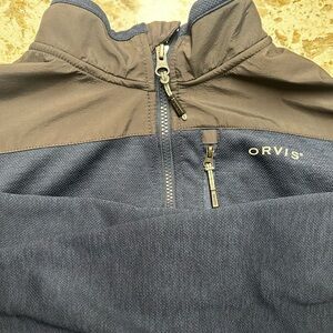 ORVIS Men's Polyester Nylon Blend Blue & Gray Full Zip Long Sleeve Jacket XL